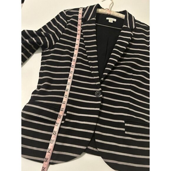 Garnet Hill relaxed button blazer 12 casual black - Picture 10 of 12